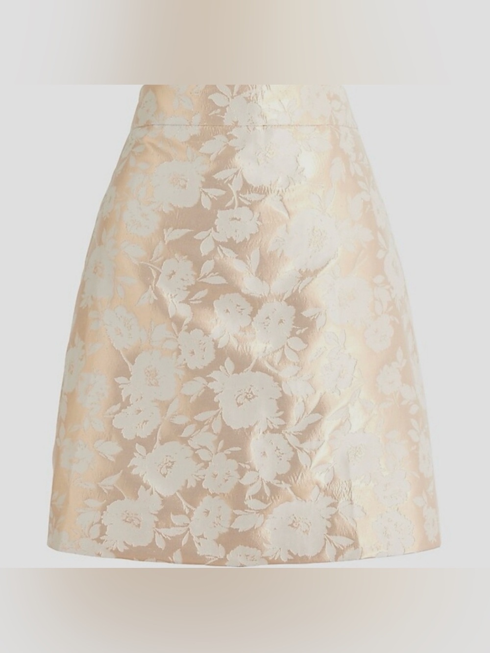 J. Crew Cream Floral Jacquard A-Line Skirt